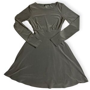 AYM Studio Women’s Black Long Sleeve Fit & Flare Corset-Tie Dress Size Medium